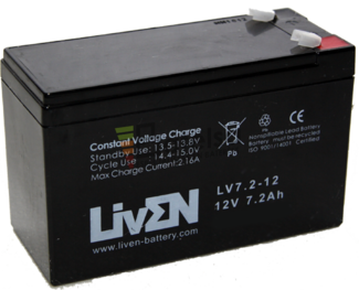 Batera 12 Voltios 7.2 Amperios Liven Battery LV7.2-12